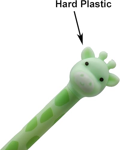 Miniatura 6 de Maydahui 12 bolígrafos con forma de jirafa, lindos bolígrafos de burro de dibujos animados, bolígrafo de tinta negra, diseño creativo de pedestal