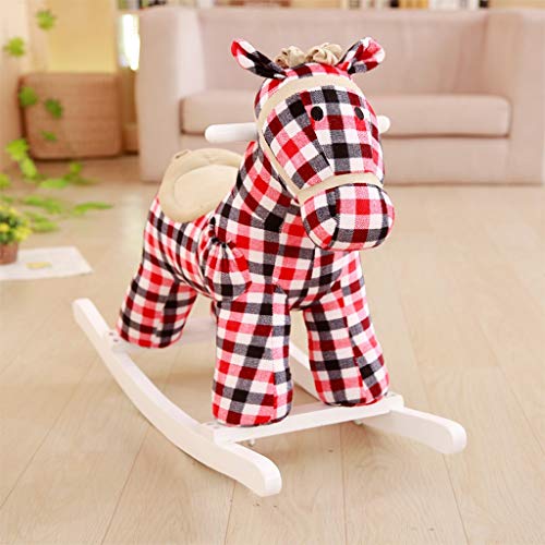 Schaukelpferd QIQIDEDIAN Trojanerpferdeschaukelpferdbabybabyspielzeug mit doppeltem Verwendungszweck musikfestival – Bild 5