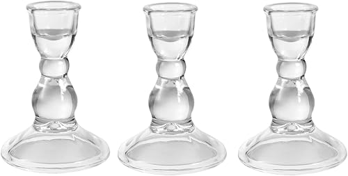 Miniatura 10 de Portavelas de cristal para velas cónicas, juego de 6 portavelas decorativos transparentes para decoración de Navidad y Acción de Gracias, boda,