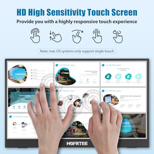 Image of Portable Monitor Touchscreen 14 inch, 1920x1200 60Hz USB-C & FHD External Display Touch Screen for Laptop /Mac /Gaming /Office, VESA Mountable Travel Monitor with Built-in Speakers-LCD Panels