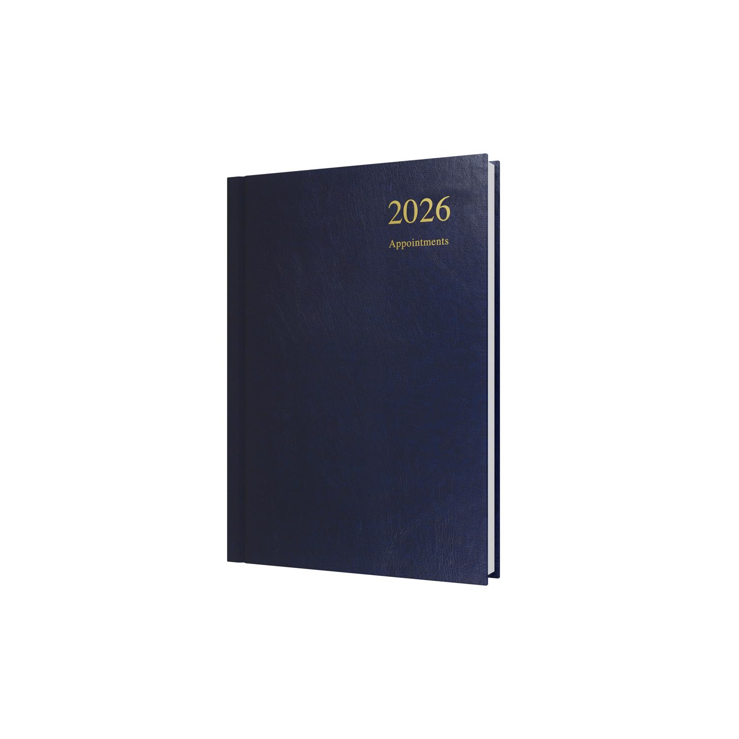 Collins - Essential - 2026 12 Month Calendar Year Planner, Day-To-Page with 1/2 Hourly Appointments Diary, A5 Hard Cover - Dark Blue (ESSA51A.65-26)
