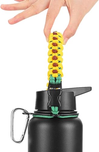 Miniatura 5 de Accmor Water Bottle Handle for 12oz to 64oz Previous Version Wide Mouth Hydro Flask, Bottles Accessories Paracord Strap Carrier with Safety Ring and