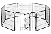 BestPet Pet Playpen 8 Panel Indoor Outdoor Folding Metal Protable Puppy Exercise Pen Dog Fence,24",32",40" (32", Black)