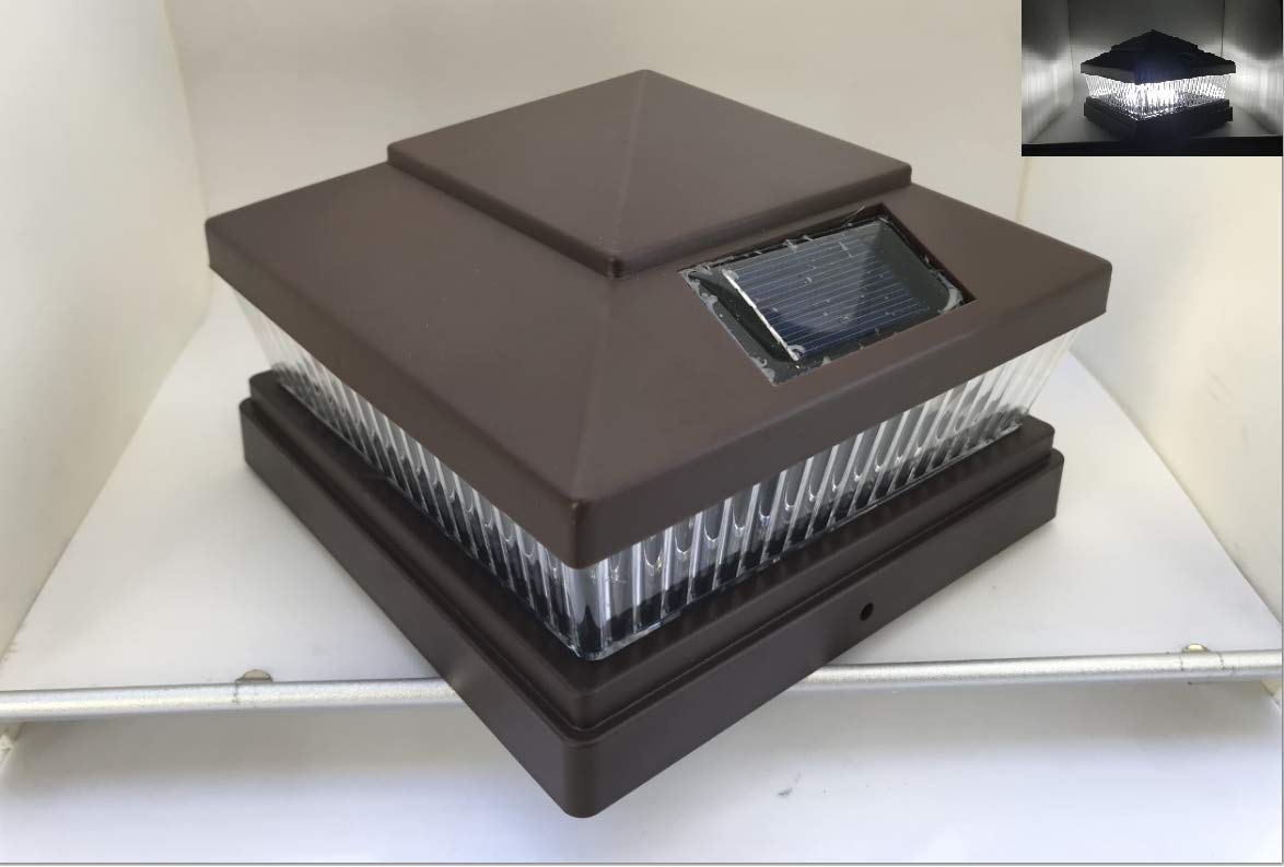 8-Pack Solar Dark Brown Finish Post Deck Fence Cap Lights for 5