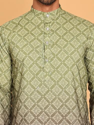 Image of Jompers Embroidered Cotton Kurta with Pyjama.