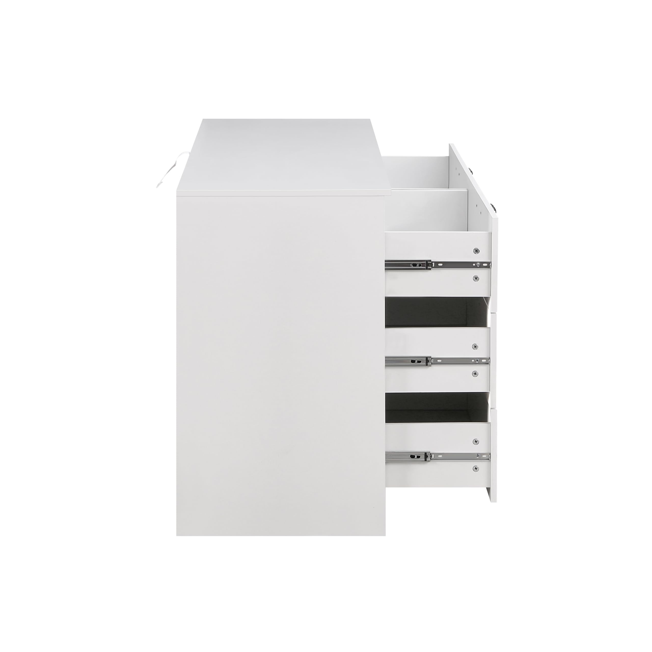 Brigros WeHome - Cassettiera Bianca 6 Cassetti Moderna, 161x50x82 Cm, Per Camera Da Letto E Ingresso, Mobiletto Multiuso, Mobiletto Cucina Salvaspazio, Cassettiera Camera Da Letto, Cassettiera Bagno