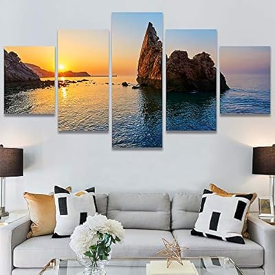 SIGNWIN 5 Panel Canvas Wall Art Modern Art...