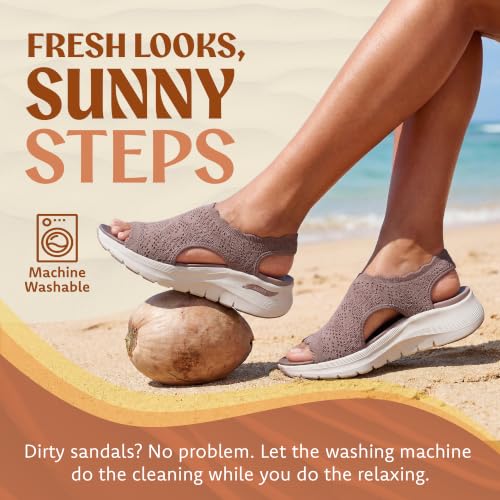 Image of Skechers Women's Arch Fit 2.0 - Flawless Choice | Arch Fit 2.0 Sandal, Yoga Foam Cushioned Footbed, Machine Washable, Stretch Fit, APMA Seal of Acceptance
