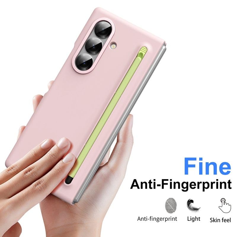 Image of amazon basics S Pen Slider Case for Samsung Galaxy Z Fold 5 - Slim Hinge-Free Back Cover, Integrated Stylus Compartment, Gray