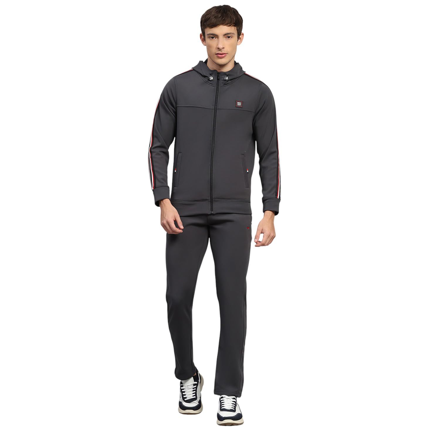 monte carlo Mens Regular Fit Solid Collar Neck Full Sleeves Winter Tracksuit| Men Track Suit | Stylish Sportswear Set with Jacket and Lower | Activewear Set For Men's (Pack Of 1)-picture-42
