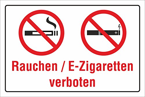Schild Rauchen E-Zigaretten Vapen Vapes Dampfen verboten 3 mm Alu-Verbund  300 x 200 mm : Amazon.de: Baumarkt