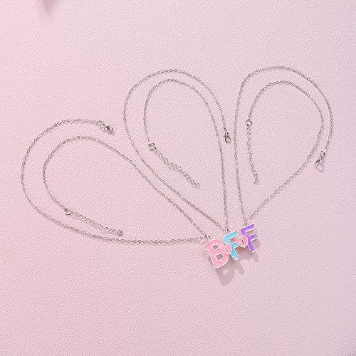 Best Friend Necklace Friendship Necklace Gifts Magnetic Matching BFF Necklace for 3 Girls4