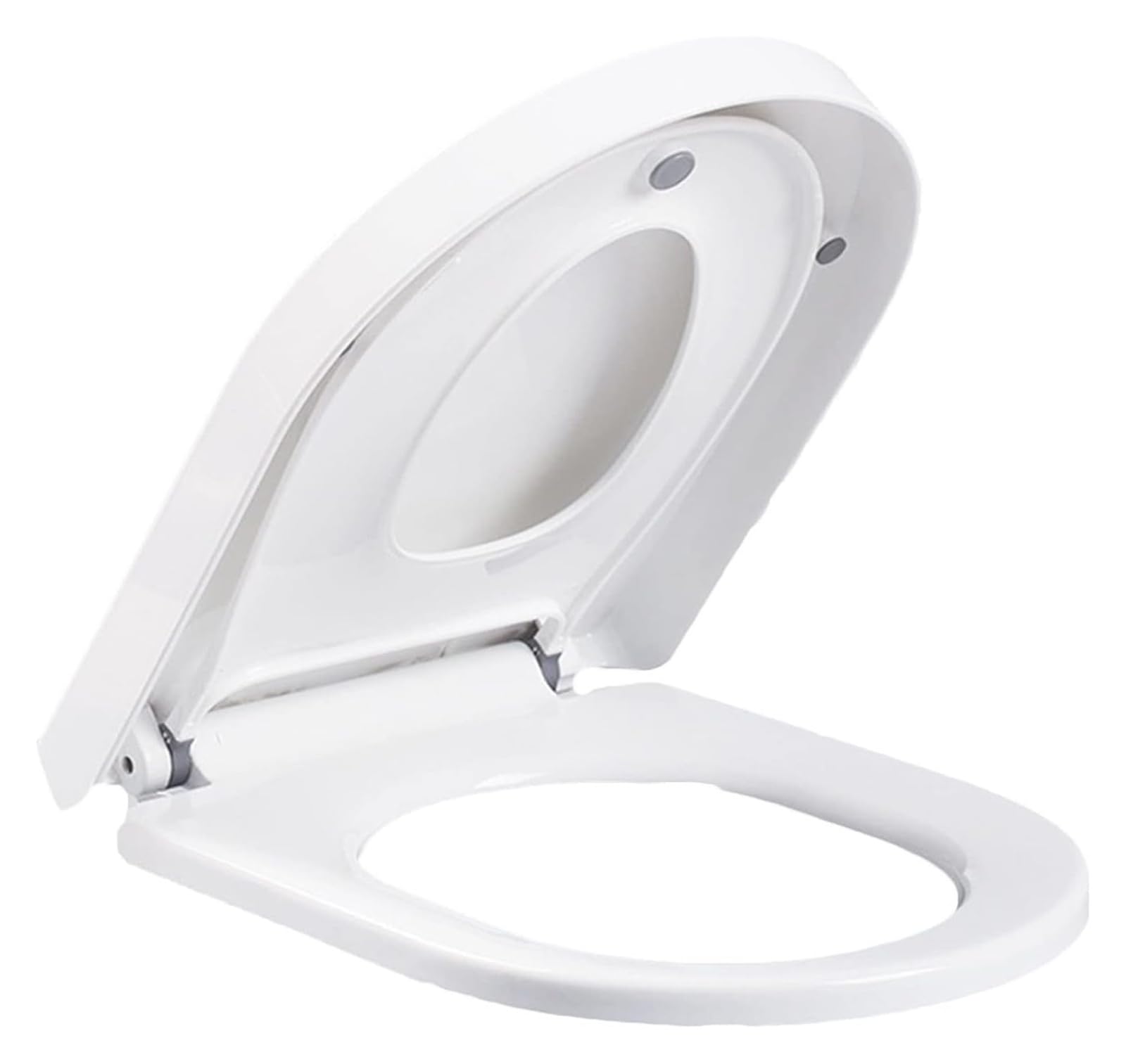 Ugzxcvbn White Soft Close Toilet Seat With Adjustable Hinges, D-Shaped Toilet Seat With Quick-Release, Adjustable Hinges