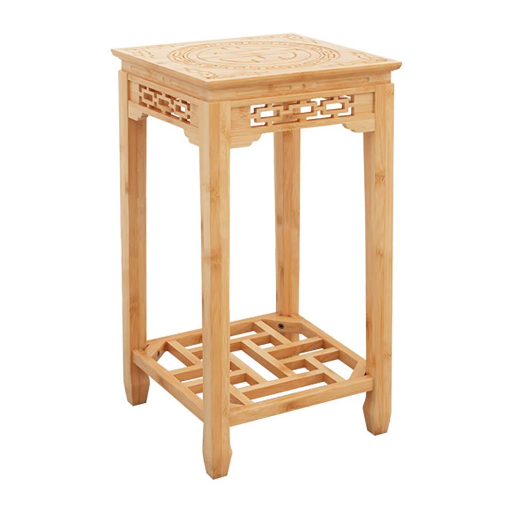SnamicE Indoor Plant Stand Bamboo Plant Stand 2 Tiers Flower Herbs Holder Plant Pot Holder Flower Pot Rack Flower Shelf for Indoor Outdoor Home Decoration Multifunctional,