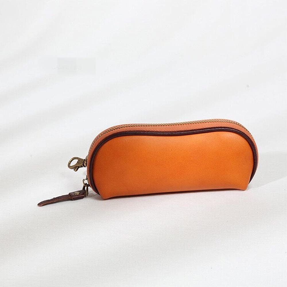 Brillenetui Sonnenbrillen Etui Glasses Case Sunglasses Case Leder Kunst Gemüse Gegerbtes Leder Gläser Fall Tragbare Multicolor Reißverschluss Haken Sonnenbrille Aufbewahrung Männer Und Frauen-Gelb