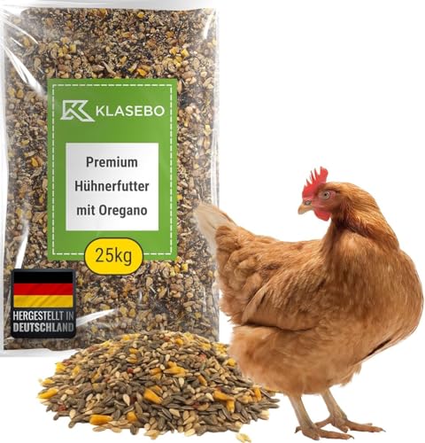 25 kg Premium Hühnerfutter und Kükenfutter, Legemehl Plus mit Oregano - Geflügelfutter für Hühner, Gänse, Enten
