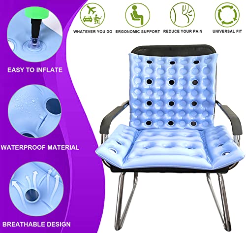 Inflatable Seat Cushion Anti-Decubitus Wheelchair Cushion, Breathable Backrest Air Cushion Bed Sore Cushion For Pressure Sores - Portable Travel Seat Cushion For Airplane/Car/Office Back Pain Relief #TOP1