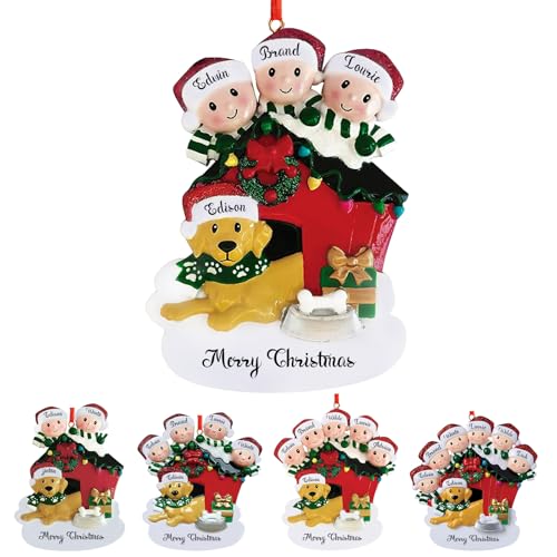 Personalisierter Weihnachtsschmuck mit Namen 2024 4er-Familie,...