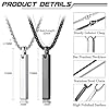 YAODCA Mens Necklaces Stainless Steel Silver and Black Bar Pendant Necklace for Men Women Couples Necklaces Mens Chain Necklace A #1