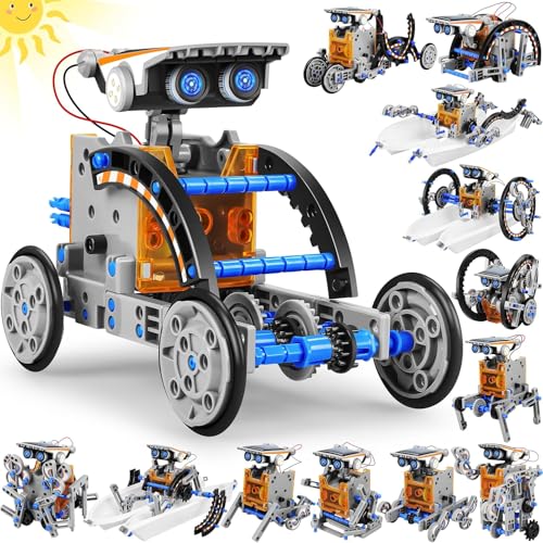 Dskria Kit de Robot Solar para Niños, 13 en 1 Robot de Juguete Solar Construcción Educativo con Energía Solar, Stem...