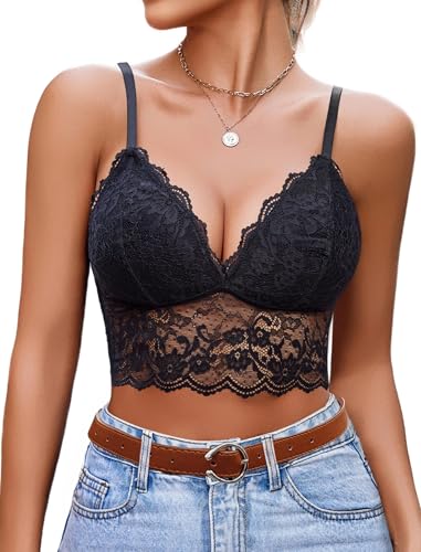 Avidlove Damen Spitzen Bustier Camisole Sexy Crop Top V Ausschnitt...