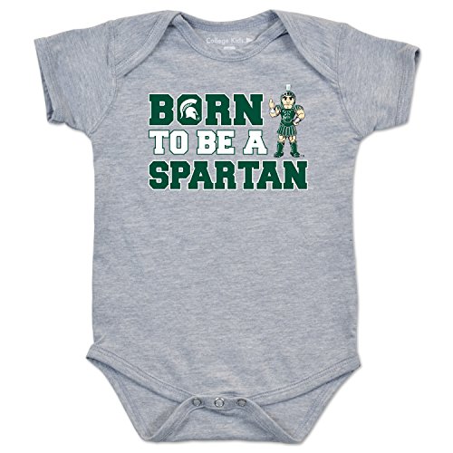 College Kids NCAA Michigan State Spartans Infant Short Sleeve Bodysuit, 12 Months, Oxford