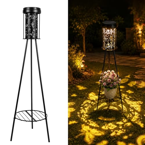 Lampadaire solaire papillon anti-intempéries pour décorer une terrasse sans électricité