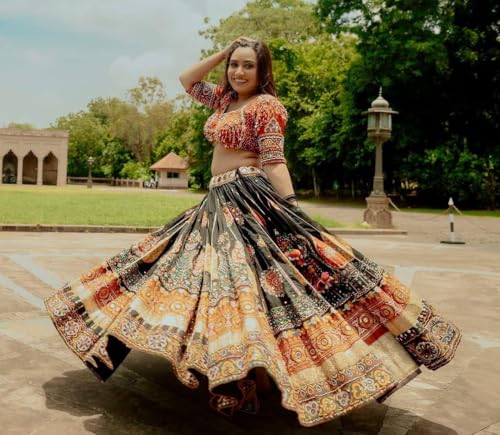 Women’s Navratri Lehenga Choli with Dupatta – Digital Printed Multi-Color Traditional Outfit for Wedding & Festival-V132