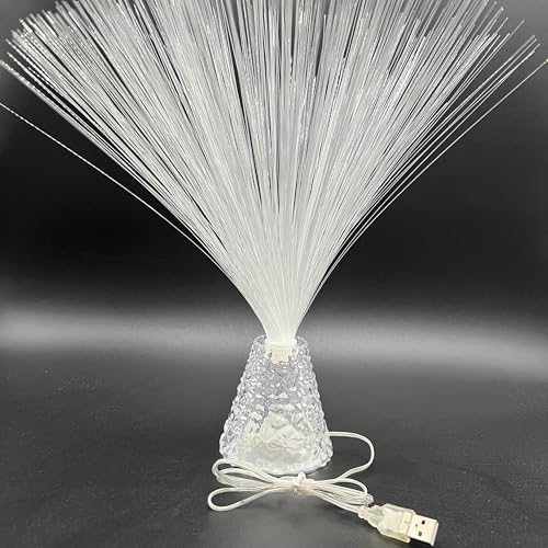 JALORDE 2pcs 14 inch Corded Fiber Optic Mood Novelty Lamps Lighting Lite with Color-Changing Crystals Base (2)