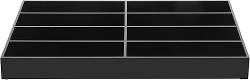 Miniatura 6 de MyGift Bandeja de almacenamiento de acrílico negro de alta calidad para gafas de sol con 8 compartimentos, lentes de sol, gafas de lectura, lentes,