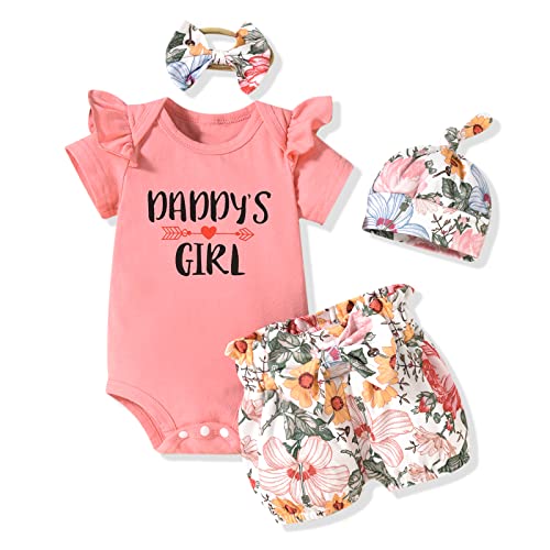 Image of Aalizzwell Newborn Baby Girls Shorts Outfit for Summer