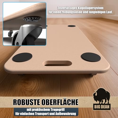 BigDean 3x Möbelroller Transportroller 250kg Rollbrett MDF Möbel Hund Roller