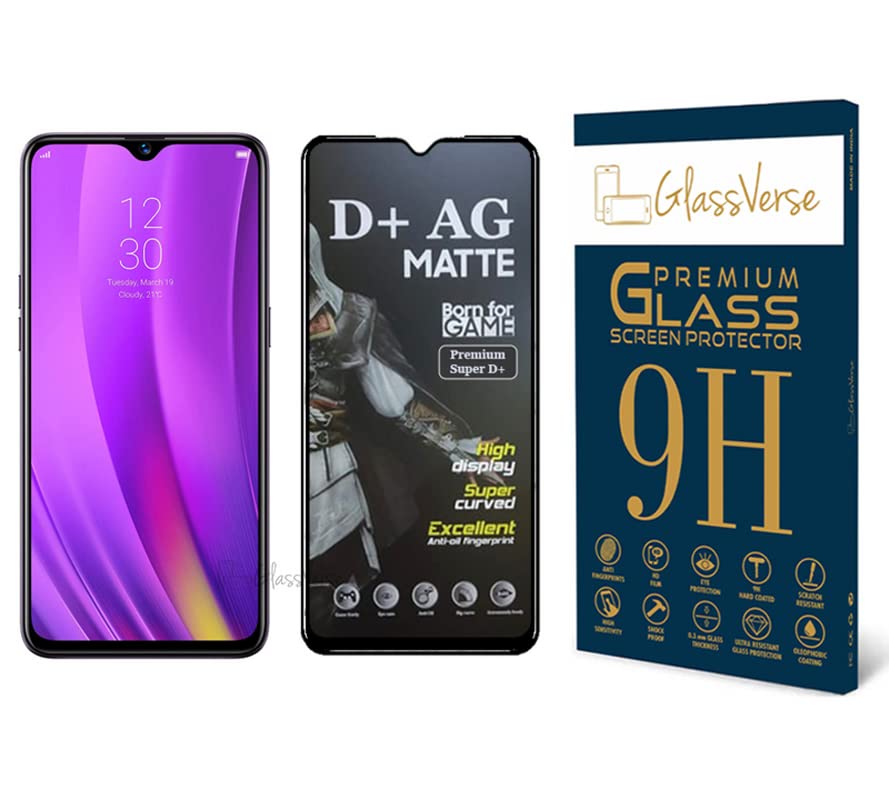 GlassVerse D+ Tempered Glass Matte Screen Protector With 18H Hardness For Realme 3 Pro Smartphone(Pack Of 1)With Free Installation Kit. Full Screen Coverage. If Received Damaged-6.3 Inch