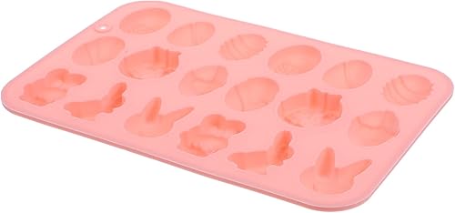 VOSAREA Moldes de silicona para huevos de Pascua, moldes de silicona en forma de conejo 3D, moldes para hornear pasteles de 18 capacidades, moldes
