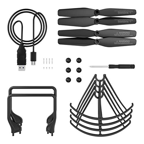 Preisvergleich Produktbild SNAPTAIN Ersatzteile für SP600 Drohne, Ersatzteilsets (Propeller, Fahrwerk, Propellerschutz, USB-Kabel) für SP600 Drone.