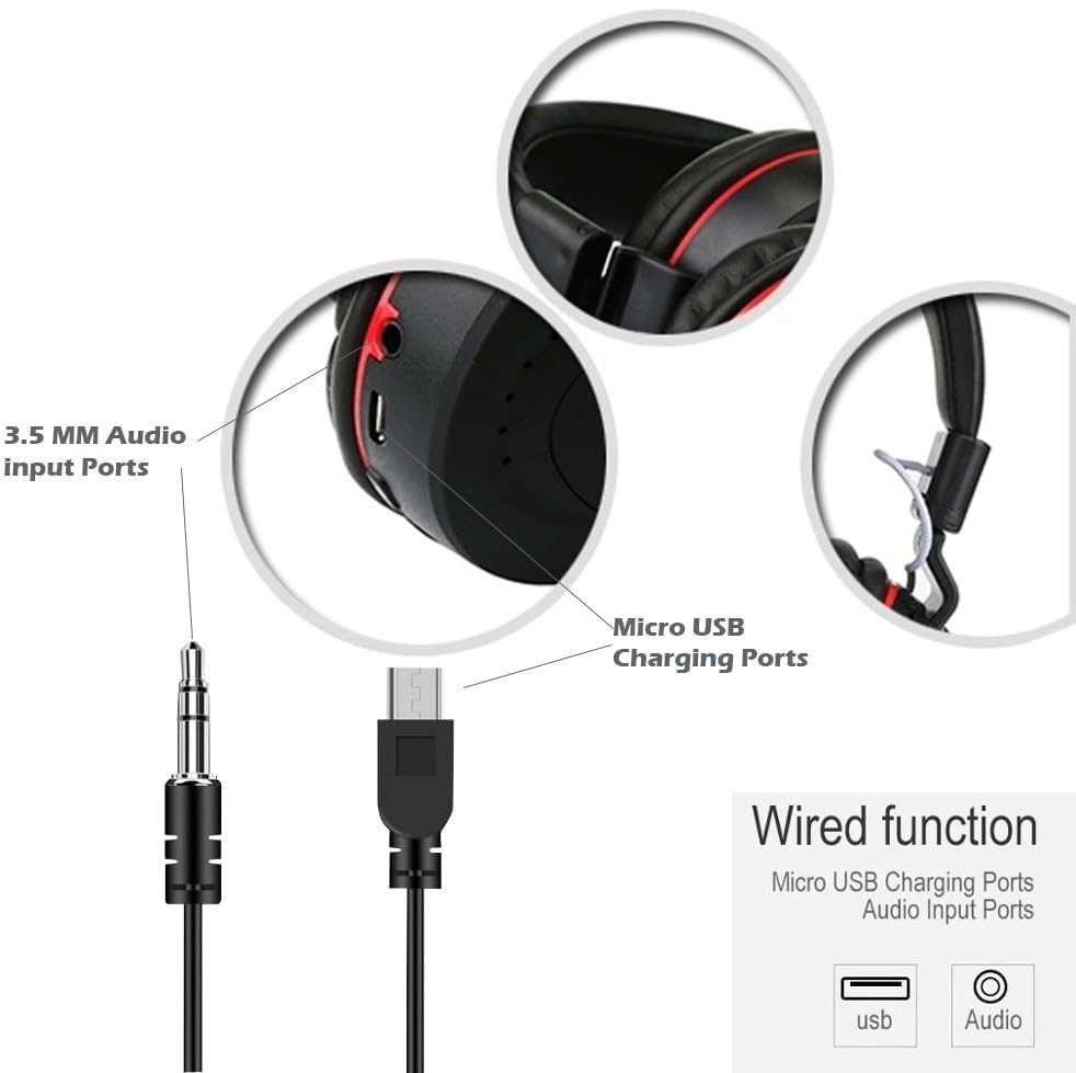 Image of Headphone 771 A - Wireless Bluetooth Over-Ear Headphones with FM, SD Card Slot, Stereo Sound for Music, Gaming, Calls, Built-in Mic, Lightweight, Comfortable (Headphone-K)
