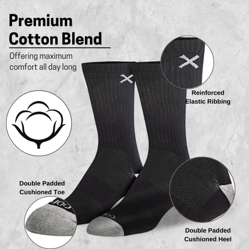 Image of Odd Sox - Basix Heather Athletic Crew Socks - Knit Cotton Cushioned Breathable Arch Support - Unisex Sizing
