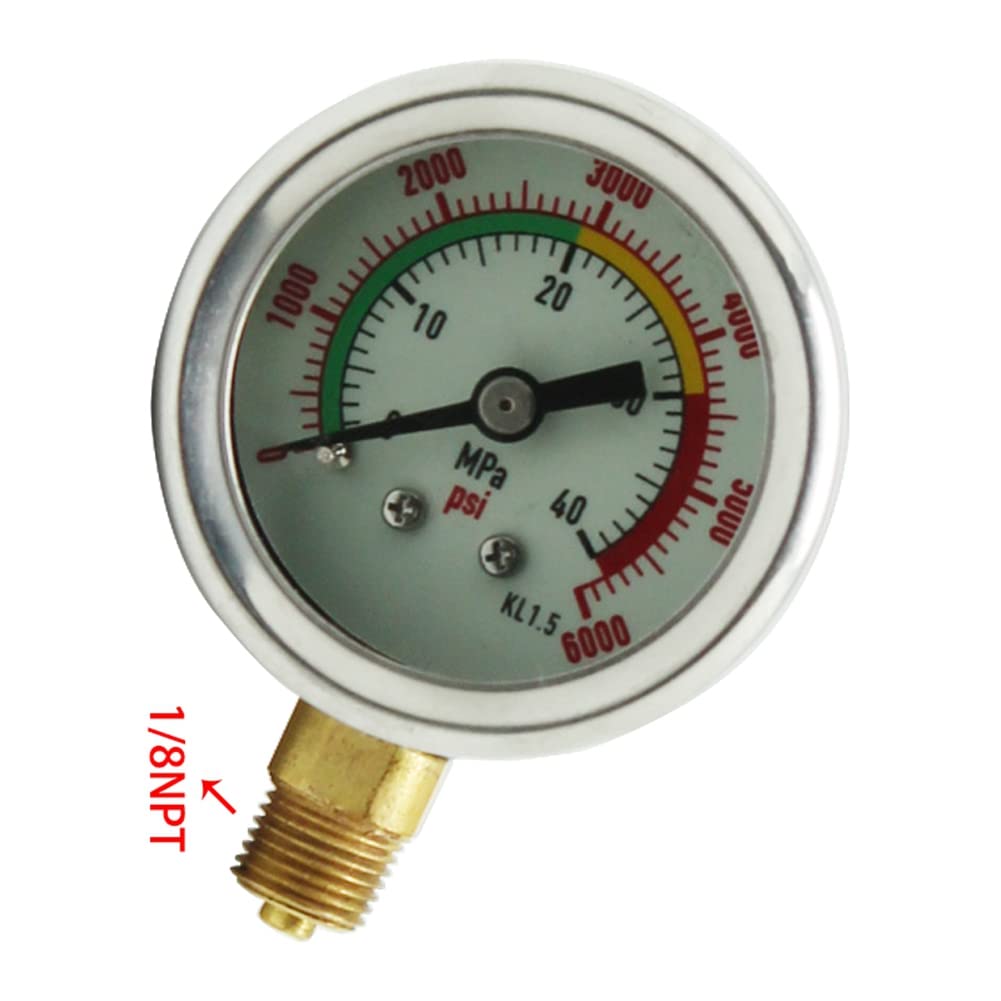 ManomèTre Vertical d'air de PlongéE sous-Marine PCP pour Station de Remplissage Double Gamme 40Mpa ManomèTre 1/8Npt