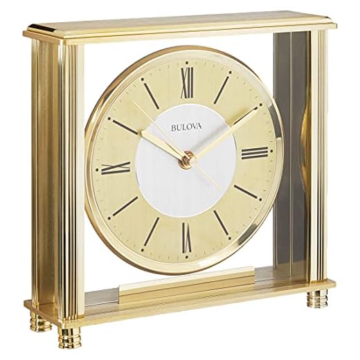 Bulova B1700 Grand Prix Clock, Brass