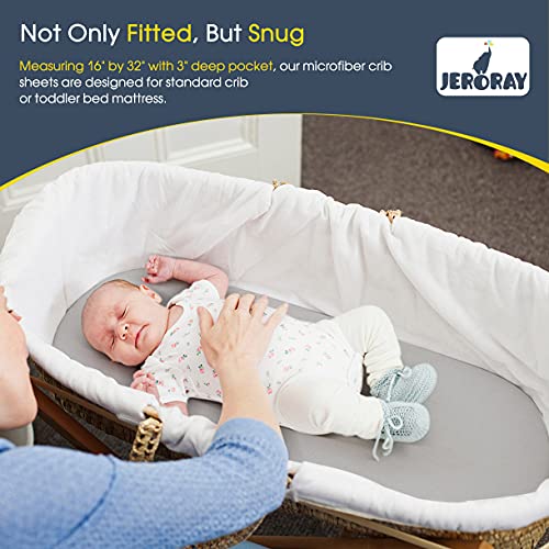 Bassinet Sheets Jeroray For Girls And Boys, 2 Pack Stretchy Ultra Soft Jersey Knit Bassinet Mattress Pad Cover, Grey Dinosaur #TOP5