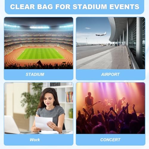 Image of Clear Bag for Stadium Events - Sports Messanger Bag Small Mini Clear Purse for Fan, Concert, Work, Travel