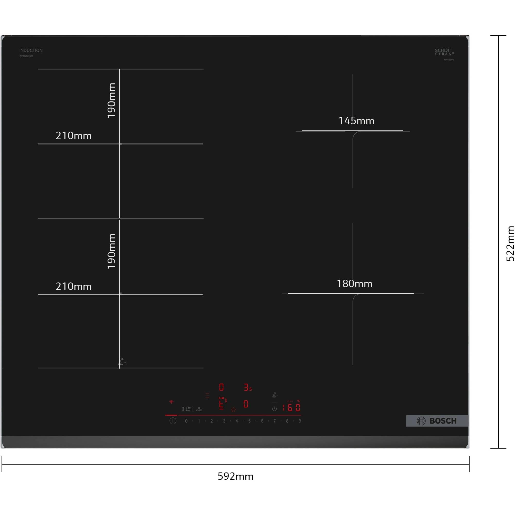 Bosch PVS63KHC1E Série 6 - Plaque induction, Zone Combi-Induction