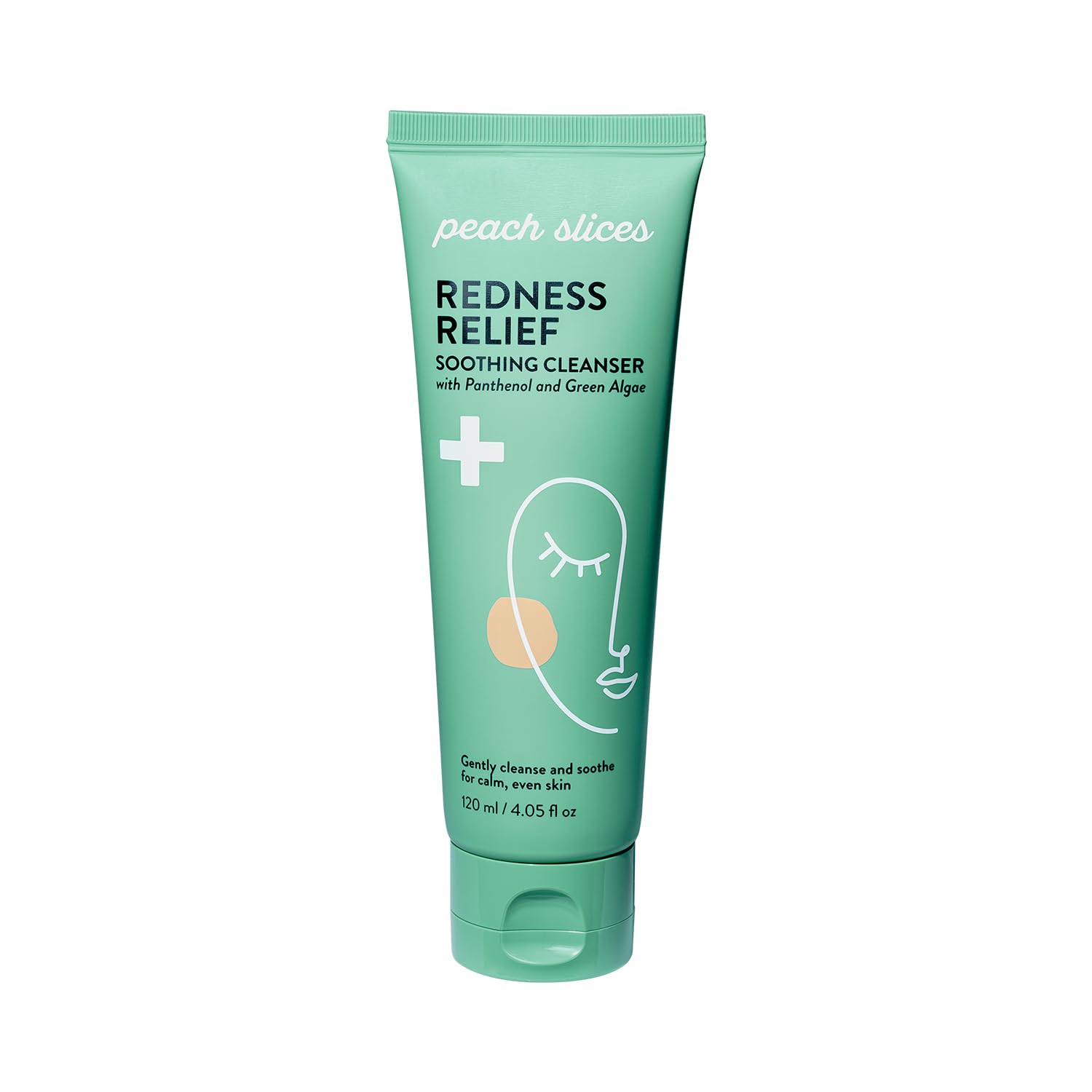 Peach Slices - Redness Relief Soothing Cleanser (4.05 oz) - Gently Cleanse and Soothe - Calm, Even Skin - Panthenol, Green Algae, & Rhodomyrtus - Vegan, Cruelty Free, Korean Skin Care & Beauty