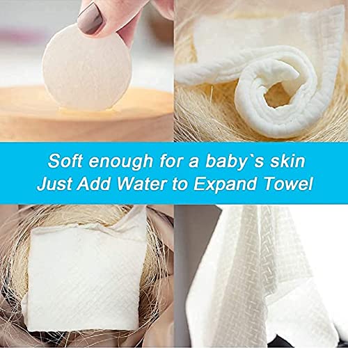 Image of Pack Of 40 Pieces Pocket hankey Small Towel For Travel Multipurpose Magic Chocolate Shape Tablet Tissue Paper Disposable Pure Cotton Facial Towel Water Wet Wipe Napkin White (Free Size, 40)