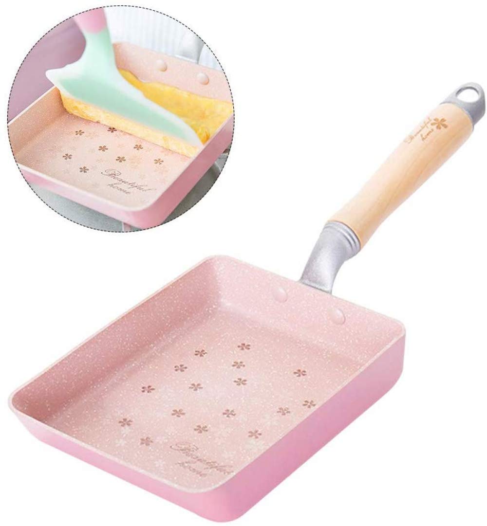 Poêle Tamagoyaki Japonaise En Fonte Avec Manche Bois - Omelette Carrée Parfaite, Crêpes & Œufs, 37x15.5cm Noir Greensen
