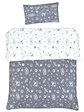 MEJU Rocket Planet Space Universe 100% Cotton Duvet Cover 43" X 59" + Pillowcase 13" X19" Bedding Set with Zipper Closure for Baby Toddler Boys Girls Crib Bed Decoration Gift (Rocket 2)