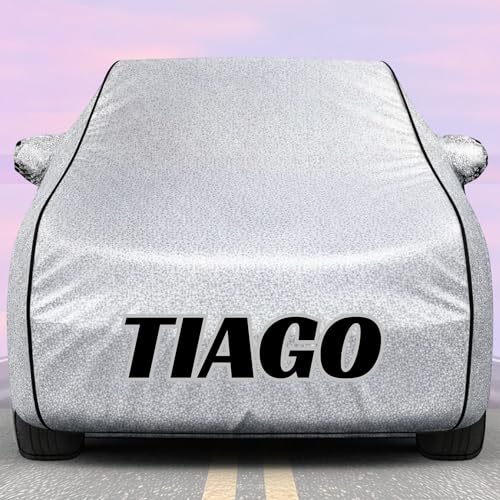 Image of Kings of Cover New Silver 100% Waterproof Tiago Car Cover | Polyester Car Body Cover for Rain & Sun | UV Protection, Dustproof, Scratch Resistant, Windproof, Heat Resistant, Custom Fit