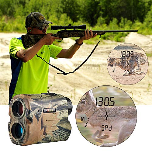 BIJIA Hunting Rangefinder - 6X 650Yards Multi-Function Laser Rangefinder for Hunting,Shooting, Golf,Camping with Slope Correction,Flag-Locking with Vibration,Speed,Angle,Scan,Distance Measure