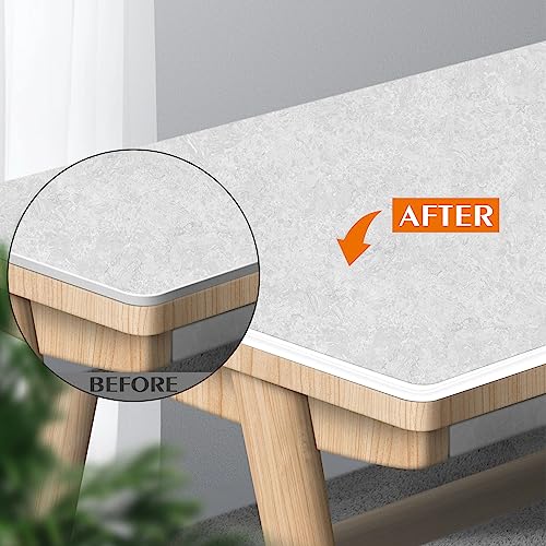 Image of Kikerike Peel and Stick Tile Edge Trim 25Ft L-Shape Outside Corner Molding Vinyl Exterior Edging Moulding for Bathroom Backsplash End Shower Wall Edges Furniture Decoration - White 25Ft(White)