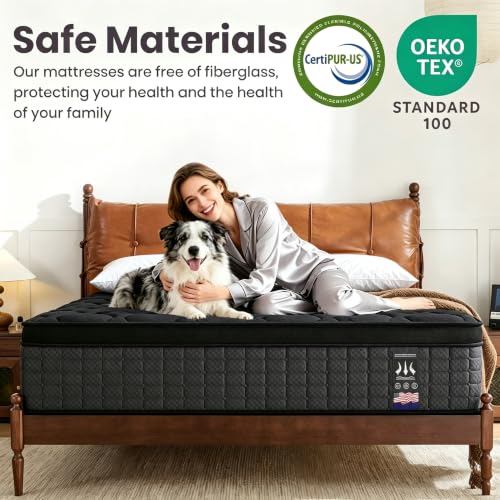 Image of 14 Inch King Mattress - Medium Plush Feel Hybrid Mattress